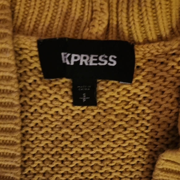 Express Golden Yellow Open-Front Cardigan - Picture 2 of 4